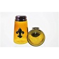 600020COP-AM- 2PC. SALT-PEPPER SHAKER AMBER(COP)